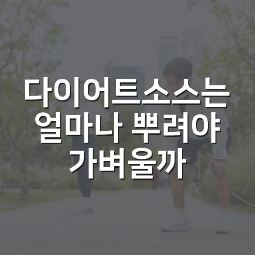 다이어트소스는 얼마나 뿌려야 가벼울까요? - 요약