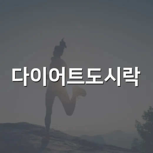 다이어트도시락, 양이 적을수록 좋을까요? - 요약