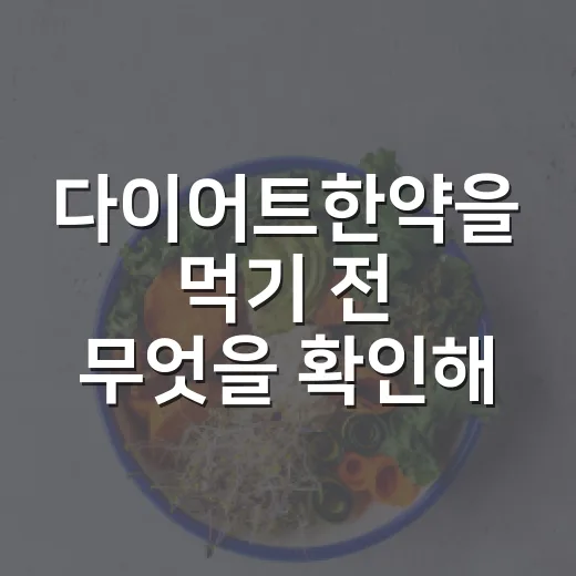 다이어트한약을 먹기 전 무엇을 확인해야 할까요? - 요약
