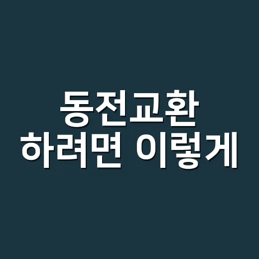 동전교환 하려면 이렇게, 은행 가기 전 손해 안 보는 준비법 - 요약