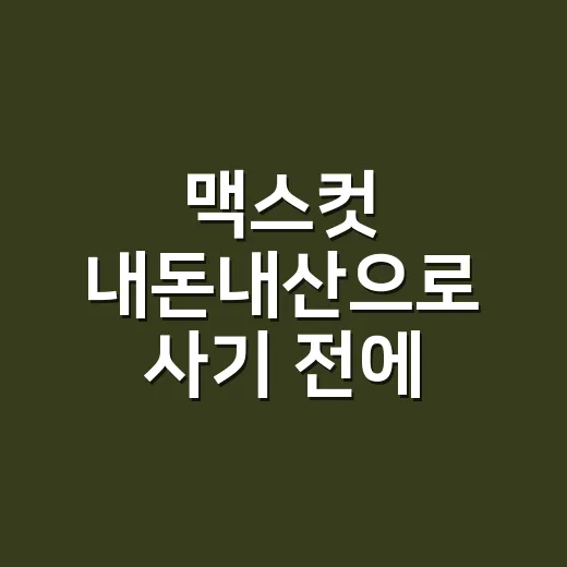 맥스컷 내돈내산으로 사기 전에 가격표 제대로 읽는 방법 - 요약