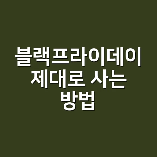 블랙프라이데이 제대로 사는 방법, 최저가보다 먼저 봐야 할 것들 - 요약