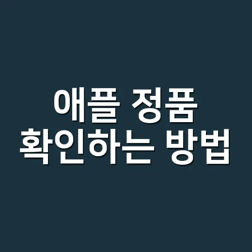 애플 정품 확인하는 방법, 중고 거래 전에 이렇게 보세요 - 요약