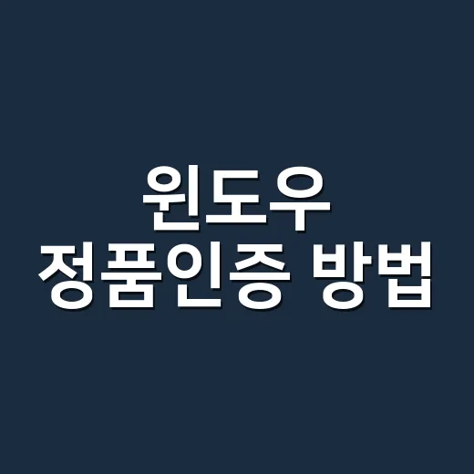 윈도우 정품인증 방법, 싸게 샀다면 먼저 확인할 것들 - 요약