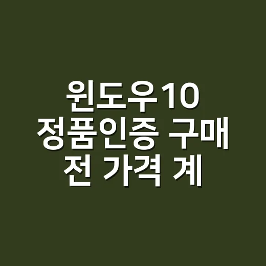 윈도우10 정품인증 구매 전 가격 계산하는 방법 - 요약