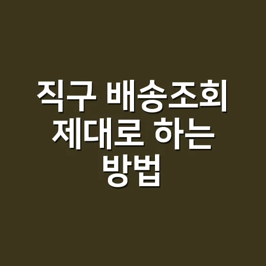 직구 배송조회 제대로 하는 방법, 운송장 하나로 어디까지 확인할까 - 요약