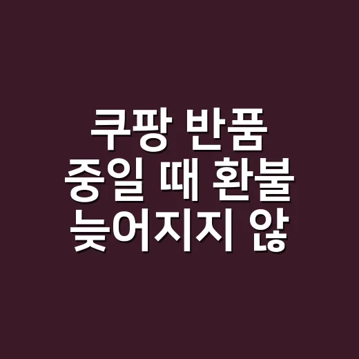 쿠팡 반품 중일 때 환불 늦어지지 않게 확인하는 방법 - 요약