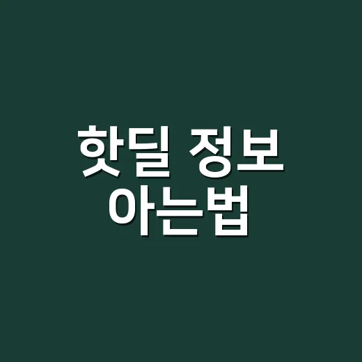 핫딜 정보 아는법, 최저가 말고 실구매가로 고르는 방법 - 요약