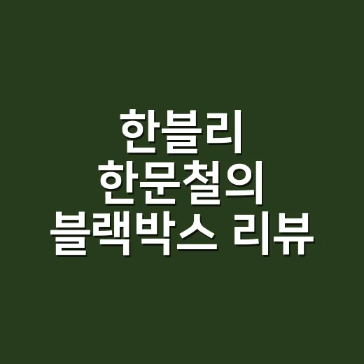한블리 한문철의 블랙박스 리뷰 보며 내 차 블랙박스 고르는 방법 - 요약