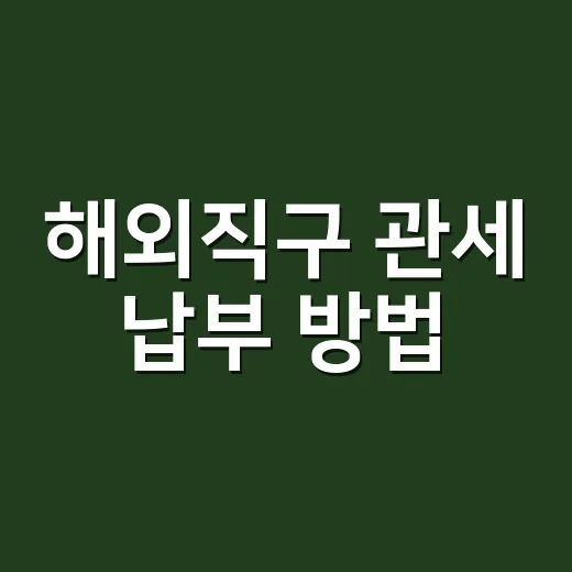 해외직구 관세 납부 방법, 문자 받고 당황하지 않으려면 이렇게 - 요약