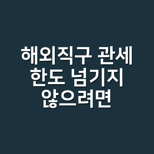 해외직구 관세 한도 넘기지 않으려면 이렇게 계산하는 방법 - 요약