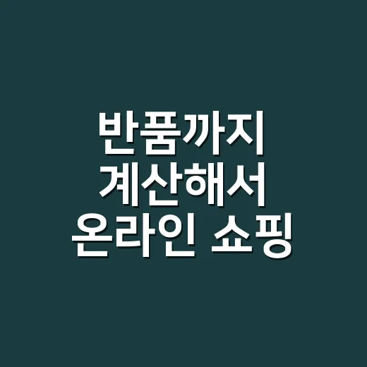 반품까지 계산해서 온라인 쇼핑 실패 줄이는 방법 - 요약