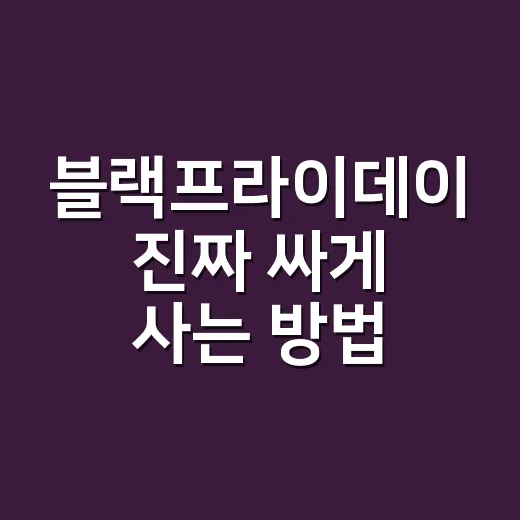 블랙프라이데이 진짜 싸게 사는 방법, MD가 가격표부터 뜯어보는 순서 - 요약