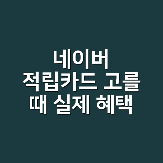 네이버 적립카드 고를 때 실제 혜택 계산하는 방법 - 요약