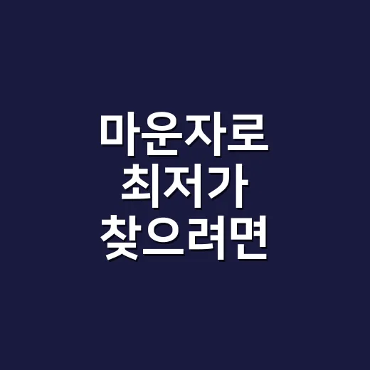 마운자로 최저가 찾으려면 총비용부터 계산하세요 - 요약