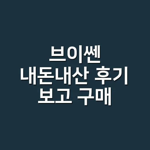 브이쎈 내돈내산 후기 보고 구매 판단하는 방법 - 요약