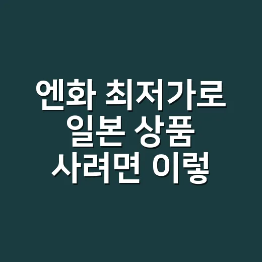 엔화 최저가로 일본 상품 사려면 이렇게 계산하세요 - 요약