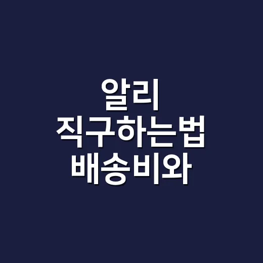 알리 직구하는법 배송비와 반품까지 계산하는 방법 - 요약