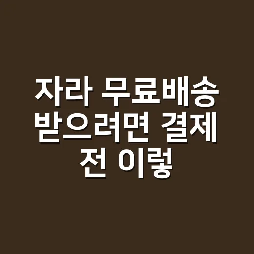 자라 무료배송 받으려면 결제 전 이렇게 계산하세요 - 요약