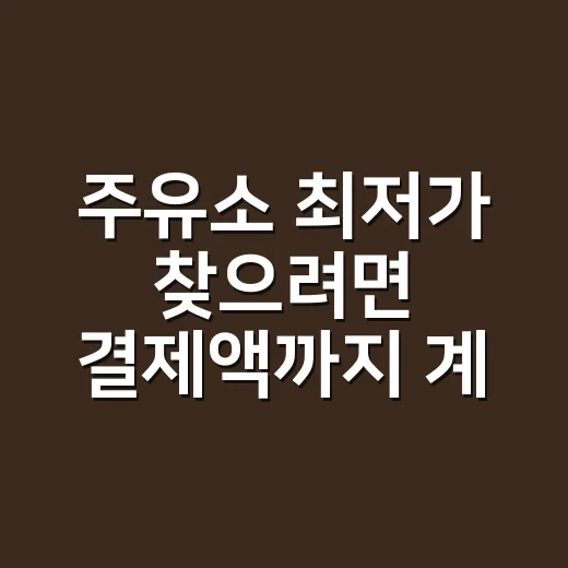 주유소 최저가 찾으려면 결제액까지 계산하는 방법 - 요약
