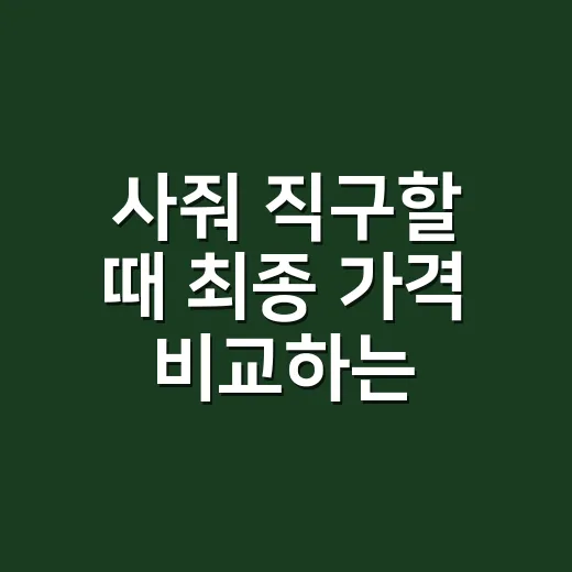 사줘 직구할 때 최종 가격 비교하는 방법 - 요약