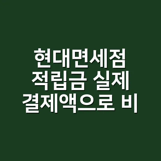 현대면세점 적립금 실제 결제액으로 비교하는 방법 - 요약