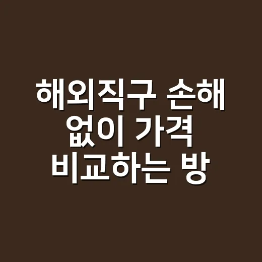 해외직구 손해 없이 가격 비교하는 방법 - 요약