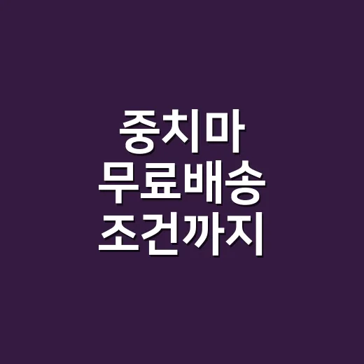 중치마 무료배송 조건까지 계산해 사는 방법 - 요약