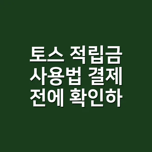 토스 적립금 사용법 결제 전에 확인하는 방법 - 요약