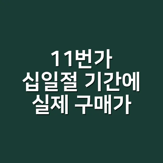 11번가 십일절 기간에 실제 구매가 비교하는 방법 - 요약