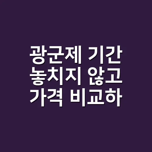 광군제 기간 놓치지 않고 가격 비교하는 방법 - 요약