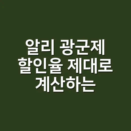 알리 광군제 할인율 제대로 계산하는 방법 - 요약