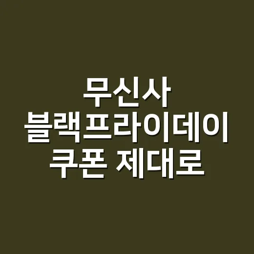 무신사 블랙프라이데이 쿠폰 제대로 쓰는 방법 - 요약