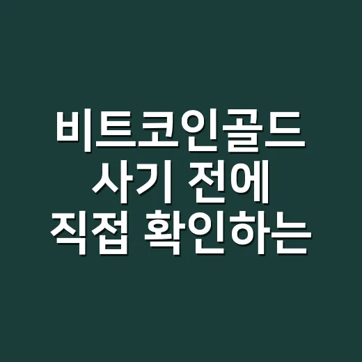 비트코인골드 사기 전에 직접 확인하는 방법: 초보자를 위한 BTG 체크법 - 요약