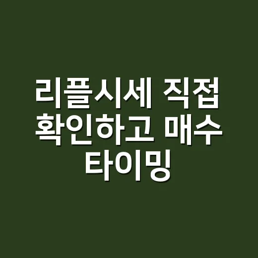 리플시세 직접 확인하고 매수 타이밍 잡는 방법 - 요약