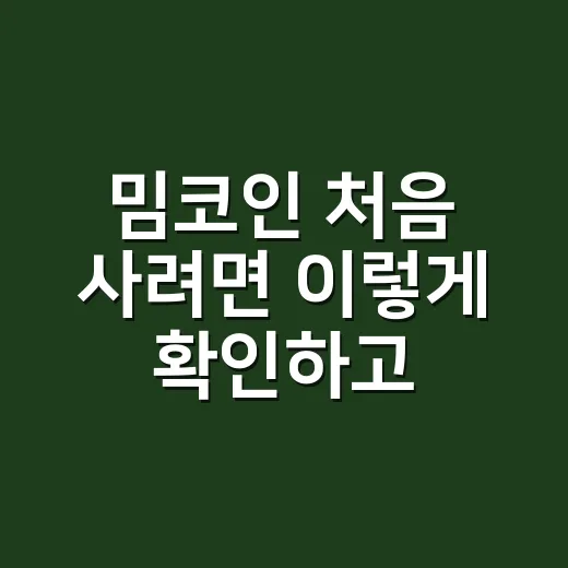 밈코인 처음 사려면 이렇게 확인하고 들어가는 방법 - 요약