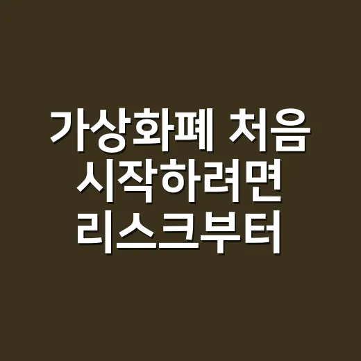 가상화폐 처음 시작하려면 리스크부터 잡는 방법 - 요약