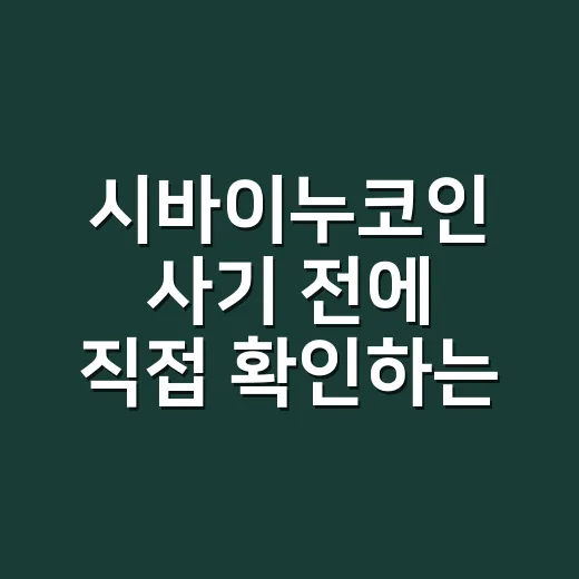 시바이누코인 사기 전에 직접 확인하는 방법 - 요약