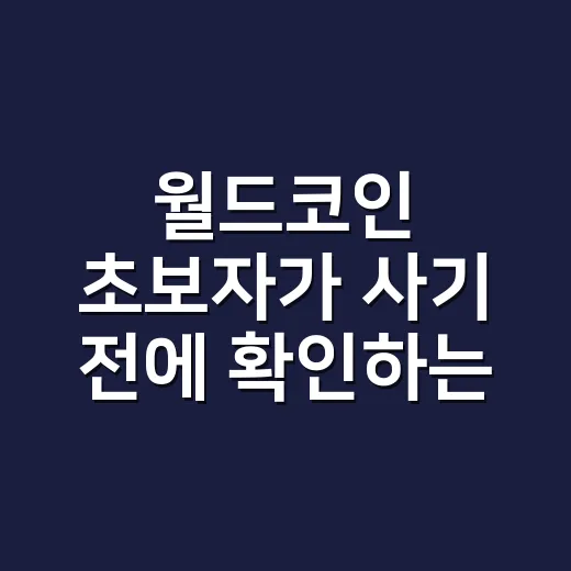 월드코인 초보자가 사기 전에 확인하는 방법 - 요약