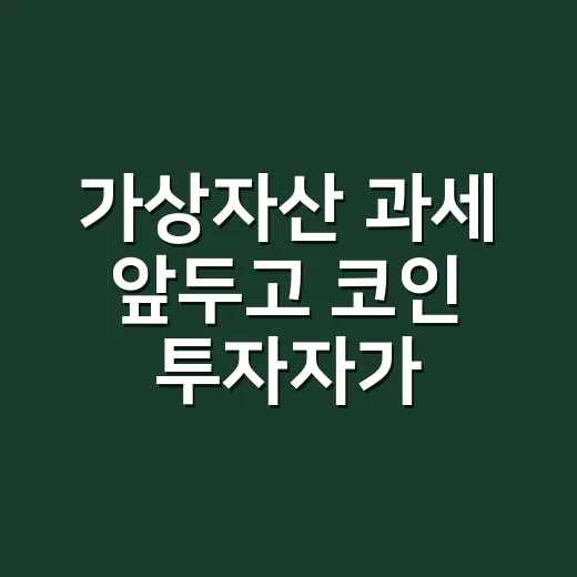 가상자산 과세 앞두고 코인 투자자가 미리 준비하는 방법 - 요약
