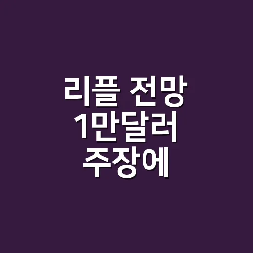 리플 전망 1만달러 주장에 흔들리지 않고 계산하는 방법 - 요약