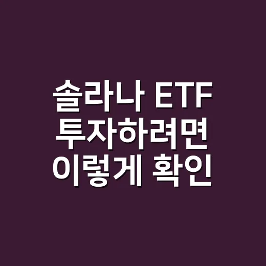 솔라나 ETF 투자하려면 이렇게 확인하는 방법 - 요약