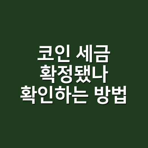 코인 세금 확정됐나 확인하는 방법, 2027년 과세 전 체크할 것 - 요약