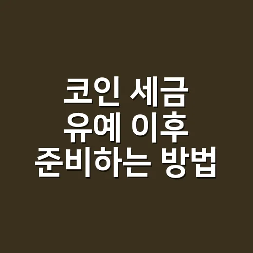 코인 세금 유예 이후 준비하는 방법, 2027년 전에 확인할 것들 - 요약