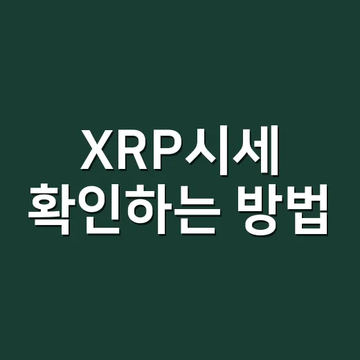 XRP시세 확인하는 방법, 초보자가 먼저 보는 5가지 기준 - 요약
