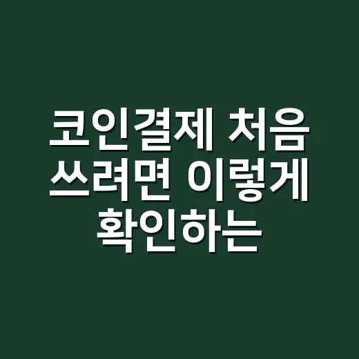 코인결제 처음 쓰려면 이렇게 확인하는 방법 - 요약