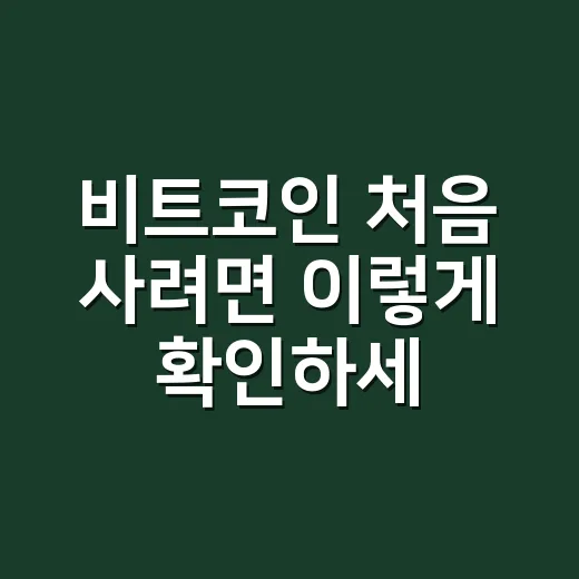 비트코인 처음 사려면 이렇게 확인하세요: 초보자가 손실을 줄이는 방법 - 요약