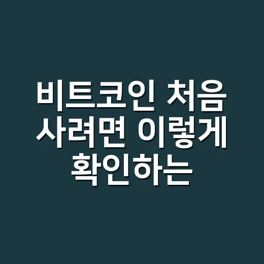 비트코인 처음 사려면 이렇게 확인하는 방법 - 요약