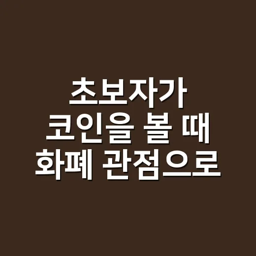 초보자가 코인을 볼 때 화폐 관점으로 판단하는 방법 - 요약