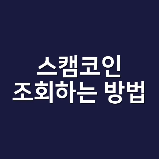 스캠코인 조회하는 방법, 초보도 걸러내는 10분 체크법 - 요약